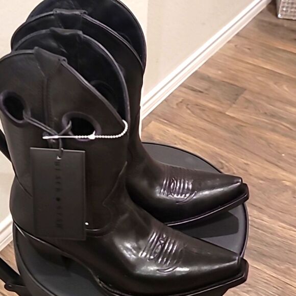 Black Star Matador Western Booties- Black - Picture 7 of 12